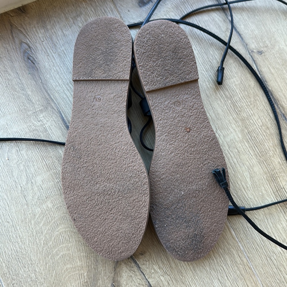 Madewell leather ankle lace-up sandals size 6.5 - Picture 3 of 4